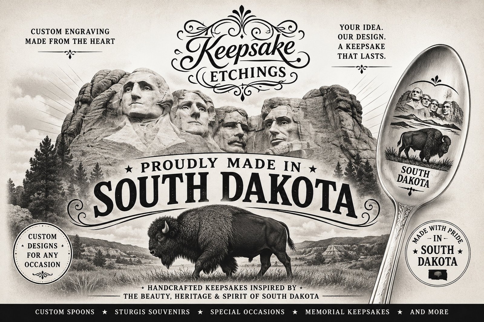 Keepsake Etchings &mdash; proudly made in South Dakota